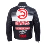 Atlanta Hawks Biker Leather Varsity Jacket