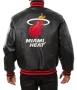 Miami Heat Black Leather Jacket