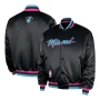 Miami Heat Snap Tab Black Satin Jacket