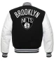 Brooklyn Nets Letterman Wool Jacket With Leather Sleeves