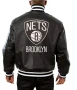 Brooklyn Nets Black Leather Jacket