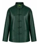 Shanghai Tang Leather Jacket in Maroon, Green, Black, Ivory, Blue and Brown Color