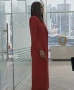 Mallory Beauty in Black Red Long Coat