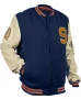 Syracuse S Blue and Beige Full-Snap Letterman Jacket