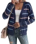 Sidefeel Striped Blue Knitted Cardigan