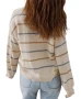 Sidefeel Striped V Neck Cropped Cardigan for women