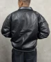 Batman Embossed Logo Black Leather Jacket
