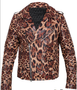 Leopard Print Biker Leather Jacket