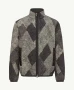 Diamond Pattern Zip Up Wool Cardigan