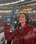 Dua Lipa Yankees Game Crocodile Coat