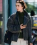 Lily Collins 2026 Leather Jacket