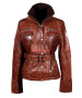 Womens Melissa Brown Safari Style Leather Jacket 2