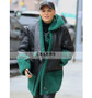 Jessie J Dons Green Shearling Leather Jacket 1