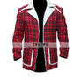 Deadpool Ryan Reynolds Red Shearling Fur Jacket