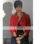 Rihanna Red Leather Jacket