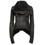 Womens Black Asymmetrical Zipper Leather Jacket 1