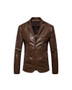 Men Classic Brown Leather Blazer
