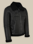 Black Shearling Leather Jacket 3