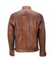Men's Motorcycle Quilted Cafe Racer Leather Jacket2
