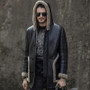 Men Winter Warm With Hood Shearling Sheepskin Genuine Leather Coat 3