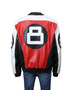 8 Ball Logo Fur Hooded Leather Jacket 8