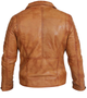 Mens Brown Classic Double Zipper Leather Jacket 2