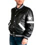 Mens Shiny Black Leather Jacket 1
