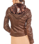 Womens Brown Hooded Leather Jacket 2