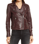 Womens Dark Brown Biker Leather Jacket 1