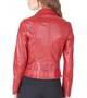 Womens Asymmetrical Style Red Leather Jacket 2