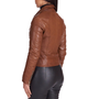 Womens Brown Biker Style Leather Jacket 2