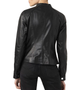 Womens Biker Style Casual Black Leather Jacket 2