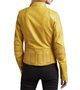 Womens Bright Yellow Biker Leather Jacket 2
