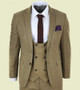 Mens Tan Brown 3 Piece Suit with Double Breasted Waistcoat 1 Mens Tan Brown 3 Piece Suit with Double Breasted Waistcoat 1