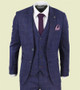 Mens Blue 3 Piece Tweed Suit 1