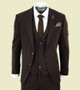Mens Brown Herringbone Tweed 3 Piece Suit
