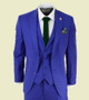 Mens Royal Blue 3 Piece Tailored Fit Suit 1