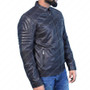 Mens Solid Zipper Slim Fit Motorcycle Leather Jacket 4