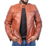 Classic Brown Leather Motorcycle Jacket