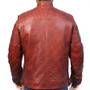 Mens High Quality Round Collar Leather Jacket 4
