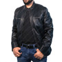 Mens Double Zipper Biker Leather Jacket 1