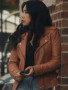 The Equalizer Liza Lapira Brown Leather Jacket