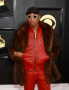 Pharrell William Grammy Awards 2023 Brown Faux Fur Coat