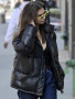 American Model Emily Ratajkowski NYC Black Puffer Jacket