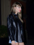 Kansas City Chiefs Taylor Swift Black Leather Jacket