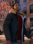 Video Game Spider-Man Miles Morales Black Hooded  Fur Jacket