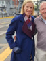 Jessy Schram Mystic Christmas 2023 Juniper Blue Trench Coat