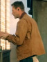 Vail The Bricklayer Movie 2024 Aaron Eckhart Brown Cotton Jacket