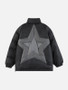 Star Patchwork Unisex Black Jacket