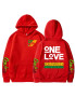 Bob Marley Singer One Love Pullover Fleece Hoodie